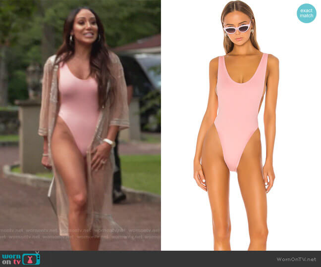 Norma Kamali x REVOLVE Marissa One Piece worn by Melissa Gorga on The Real Housewives of New Jersey
