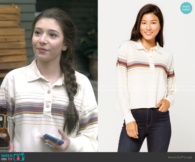 Other Follow Stacia Polo Shirt worn by Natalie (Makenzie Moss) on The Unicorn