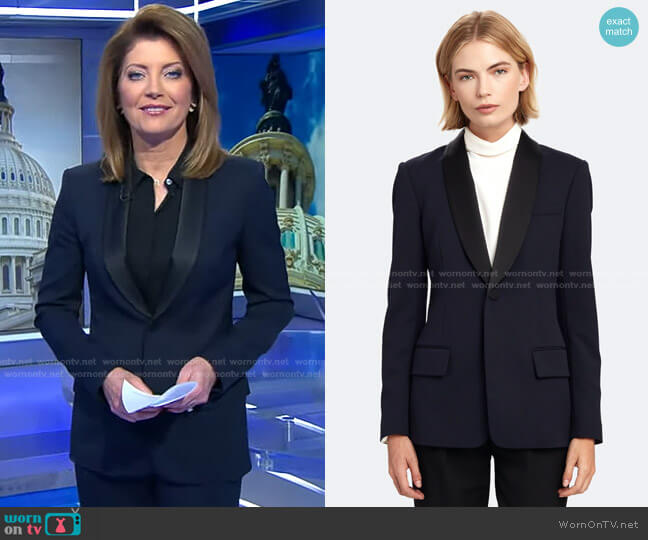A.L.C. Oren Stretch Wool Jacket worn by Norah O'Donnell on CBS Evening News