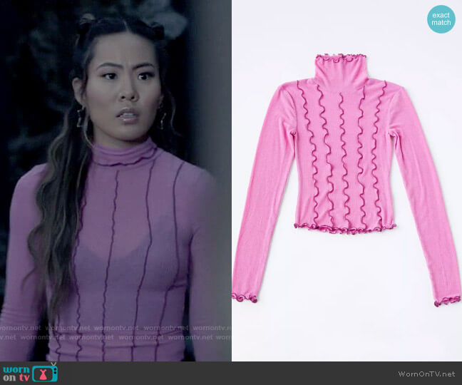 Out from Under Avri Pieced Turtleneck Top worn by Mary Hamilton (Nicole Kang) on Batwoman