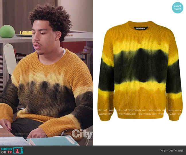 Palm Angels Tie Dye Knitted Jumper worn by Andre Johnson Jr (Marcus Scribner) on Black-ish