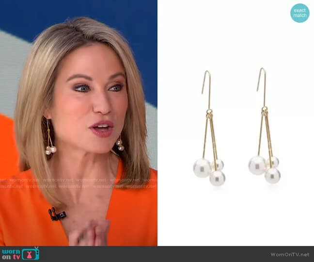 Accessory Concierge Pearl Drops worn by Amy Robach on Good Morning America