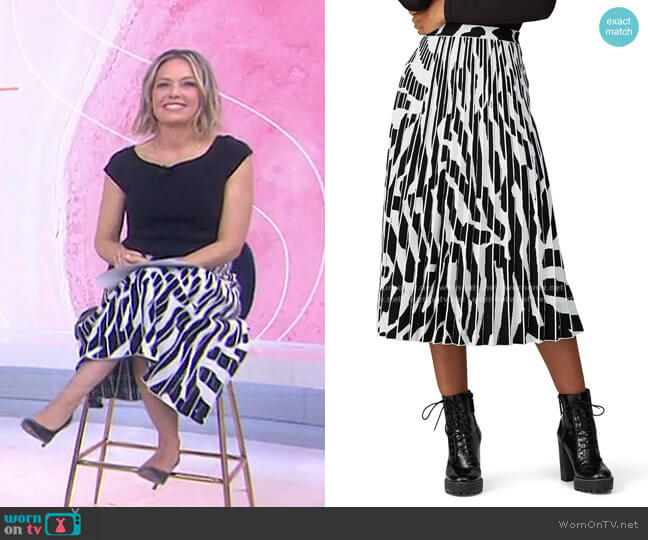Proenza Schouler Zebra Knitted Midi Skirt worn by Dylan Dreyer on Today