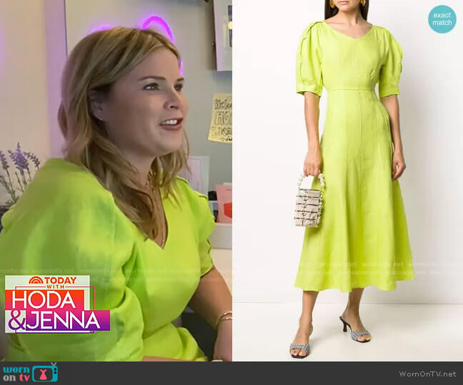 Mara Hoffman Puff Sleeve Tea Dress worn by Jenna Bush Hager on Today