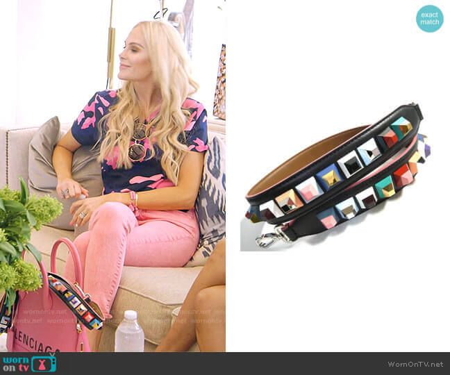 Fendi Rainbow Stud Strap worn by Kameron Westcott on The Real Housewives of Dallas