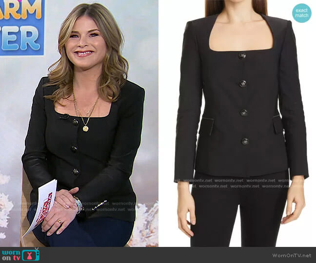 Veronica Beard Ria Square Neck Jacket worn by Jenna Bush Hager on Today