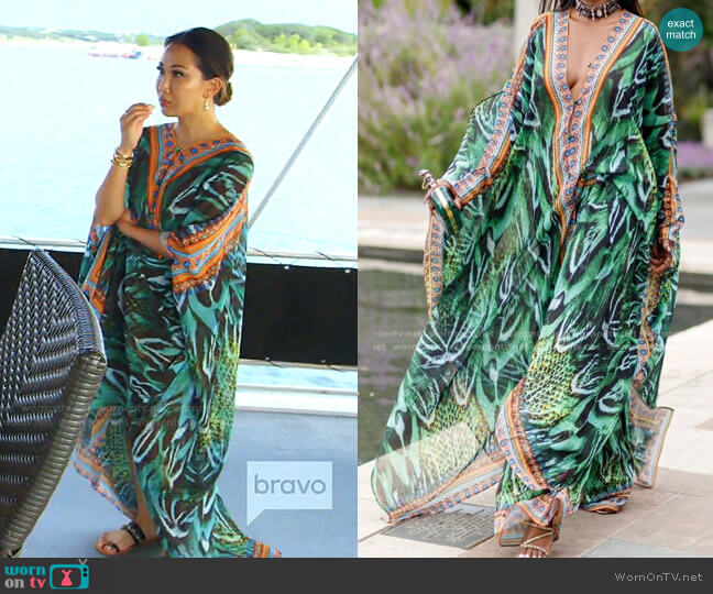Sai Sankoh Brazil Goddess Caftan worn by Tiffany Moon on The Real Housewives of Dallas