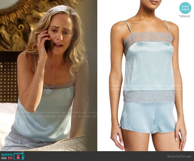 Samantha Chang Lace-Trim Silk Charmeuse Camisole worn by Teddy Altman (Kim Raver) on Greys Anatomy