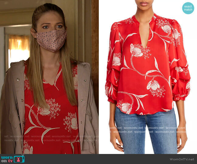 Joie Samyra Printed Split-Neck Top worn by Tami Tamietti (Kate Miner) on Shameless