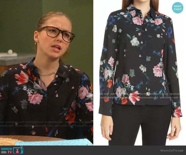 Ted Baker Sandalwood Floral Print Shirt worn by Presley (Jayden Bartels) on Side Hustle