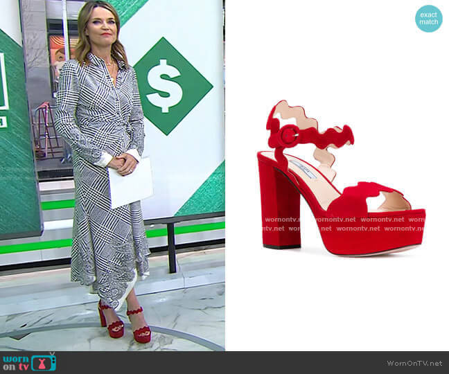 Prada Scalloped Platform Sandals worn by Savannah Guthrie on Today