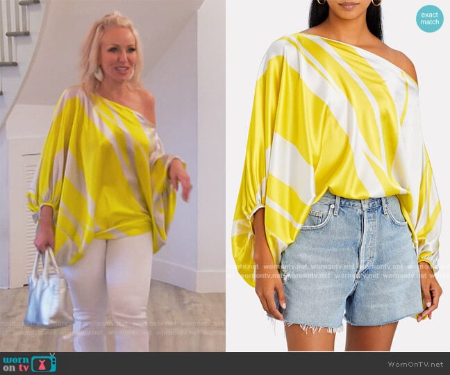 Silvia Tcherassi Bellagio Off-The-Shoulder Blouse worn by Margaret Josephs on The Real Housewives of New Jersey