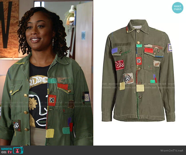 Riley Simon Patchwork Cargo Jacket worn by Malika Williams (Zuri Adele) on Good Trouble