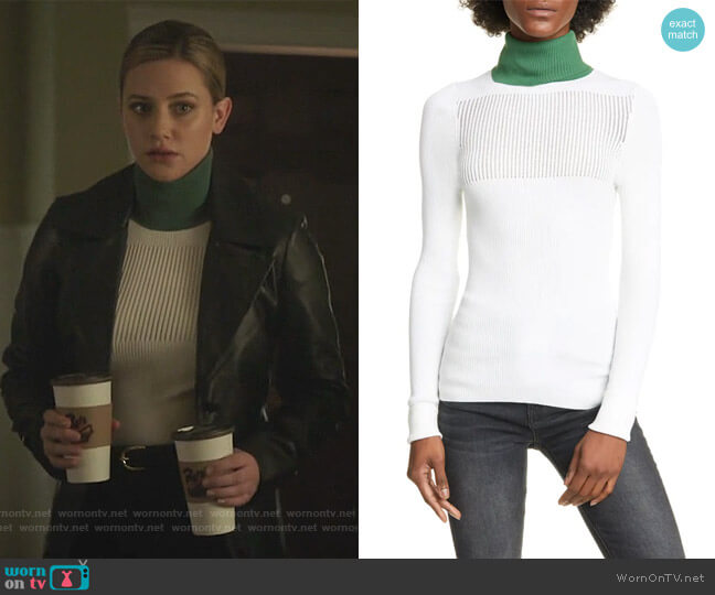 Smythe Rib Contrast Turtleneck Sweater worn by Betty Cooper (Lili Reinhart) on Riverdale