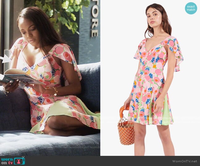 Staud Chiquita Dress worn by Rochelle (Raigan Harris) on Grown-ish
