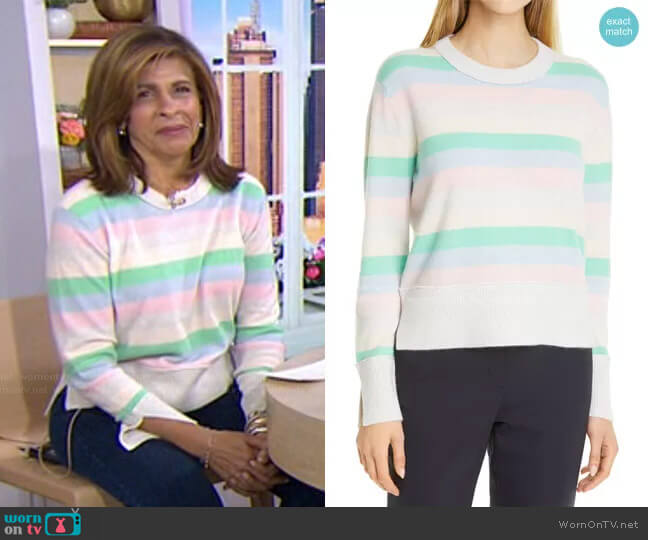 Club Monaco Stripe Cashmere Sweater worn by Hoda Kotb on Today