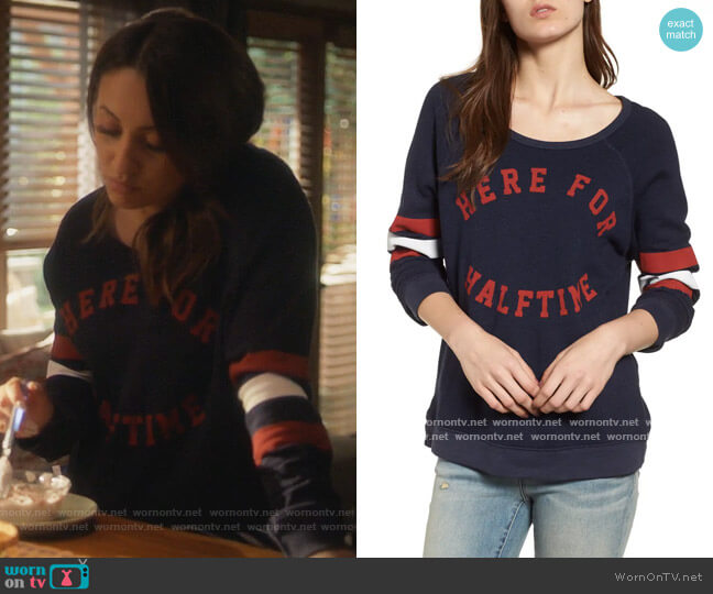 Sundry Here for Halftime Pullover worn by Ana Torres (Francia Raisa) on Grown-ish