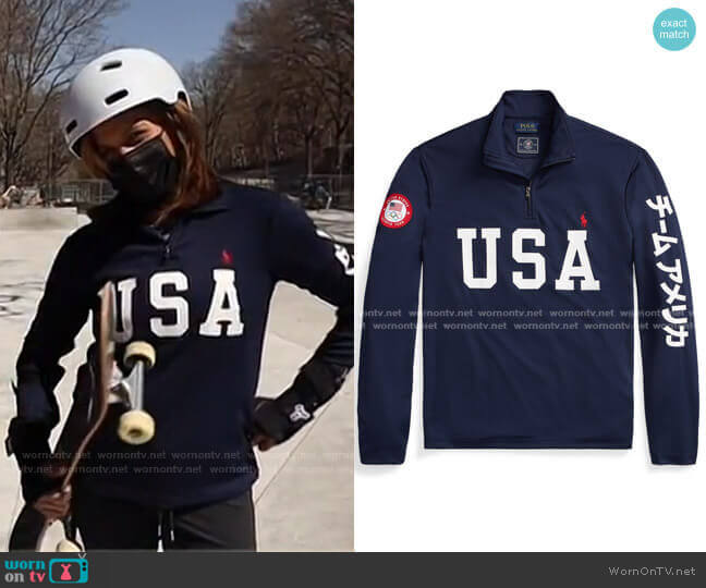 Ralph Lauren Team USA One-Year-Out Mesh Pullover worn by Hoda Kotb on Today