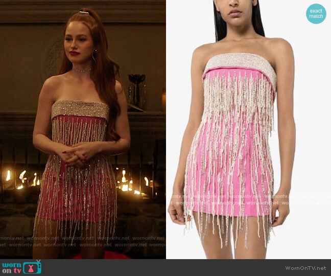 The Attico Strapless Mini Dress worn by Cheryl Blossom (Madelaine Petsch) on Riverdale