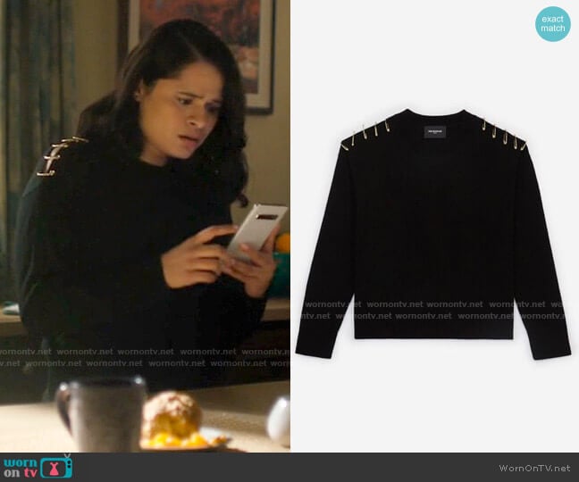The Kooples Wool Crewneck Sweater with Pins worn by Mel Vera (Melonie Diaz) on Charmed