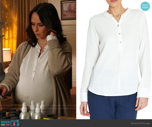 Three Dots Long Sleeve Henley Shirt worn by Maddie Kendall (Jennifer Love Hewitt) on 9-1-1