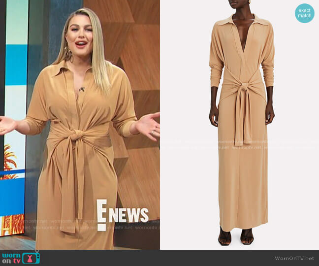 Norma Kamali Tie-Waist Polo Shirt Dress worn by Carissa Loethen Culiner on E! News