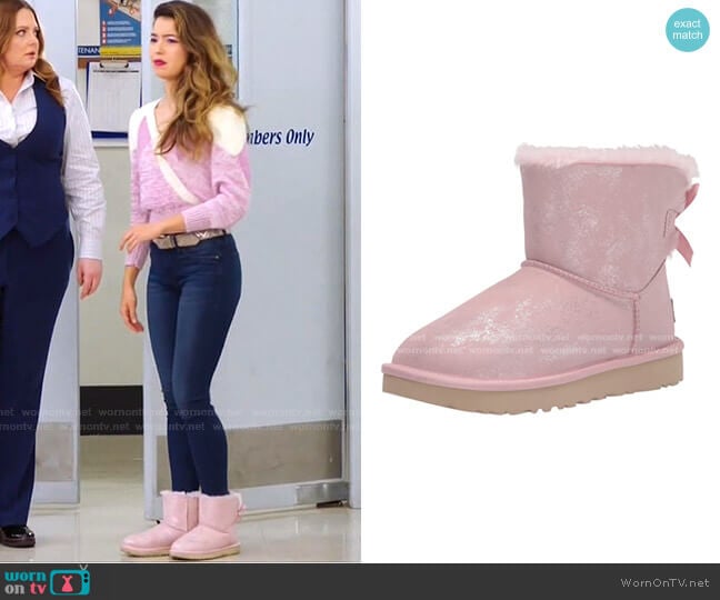 Ugg Bailey Bow Ii Shimmer Ankle Boot worn by Cheyenne (Nichole Bloom) on Superstore
