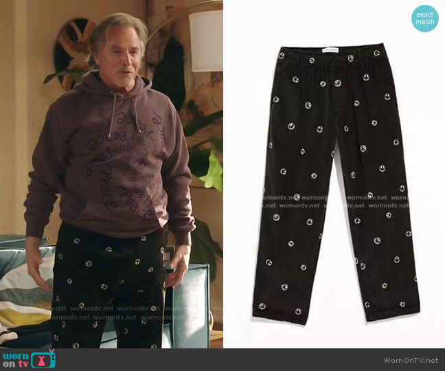 Urban Outfitters Embroidered Corduroy Beach Pant worn by Rick (Don Johnson) on Kenan