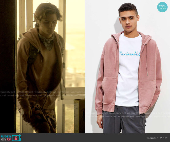Urban Outfitters Full-Zip Hoodie Sweatshirt worn by John B (Chase Stokes) on Outer Banks