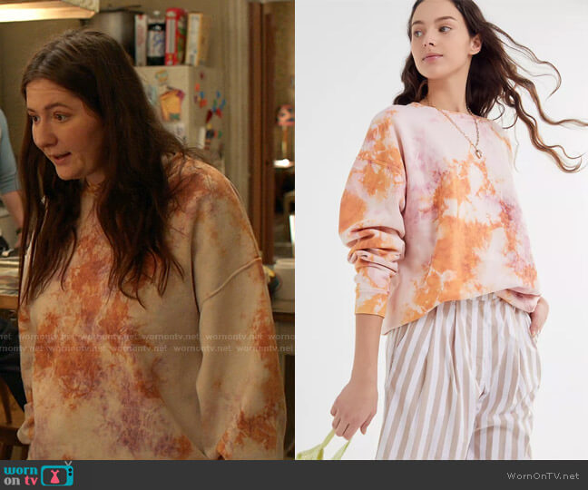 Urban Renewal Recycled Tie-Dye Crew Neck Sweatshirt worn by Debbie Gallagher (Emma Kenney) on Shameless