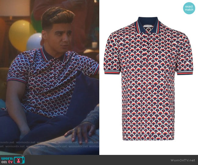 Valentino Scale Logo Polo Shirt worn by Vivek Shah (Jordan Buhat) on Grown-ish