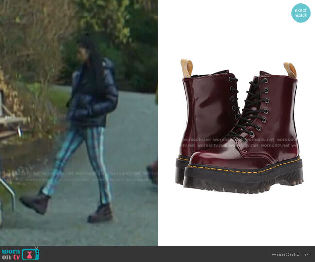 Dr. Martens Vegan Jadon II 8-Eye Boot worn by George Fan (Leah Lewis) on Nancy Drew