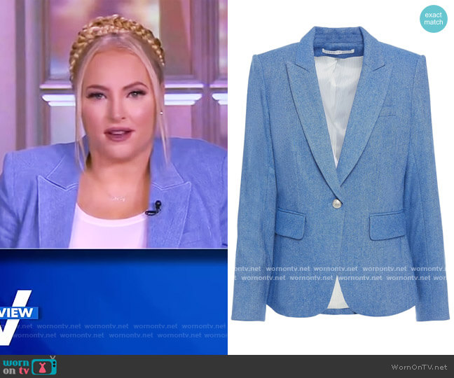 Veronica Beard Cutaway Dickey herringbone jacquard blazer worn by Meghan McCain on The View