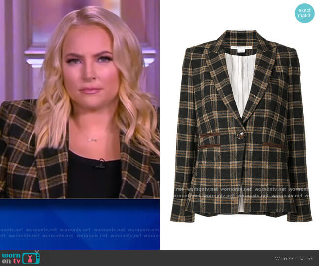 Veronica Beard Oria Plaid Dickey Jacket worn by Meghan McCain on The View