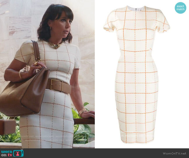 Victoria Beckham Checked Midi Dress worn by Kathleen Gale (Constance Zimmer) on Good Trouble