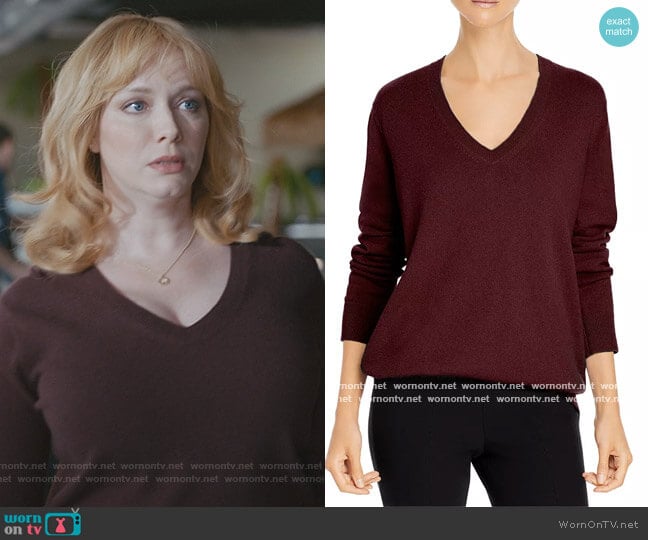 Vince Weekend V-Neck Cashmere Sweater worn by Beth Boland (Christina Hendricks) on Good Girls