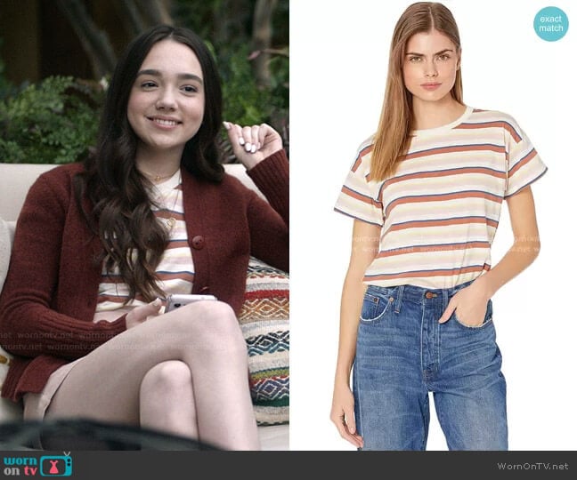 Madewell Whisper Cotton Tee in Daniels Stripe worn by Grace (Ruby Jay) on The Unicorn