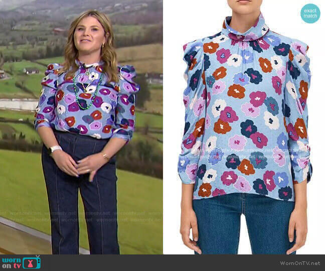 Kate Spade Winter Garden Blouse worn by Jenna Bush Hager on Today