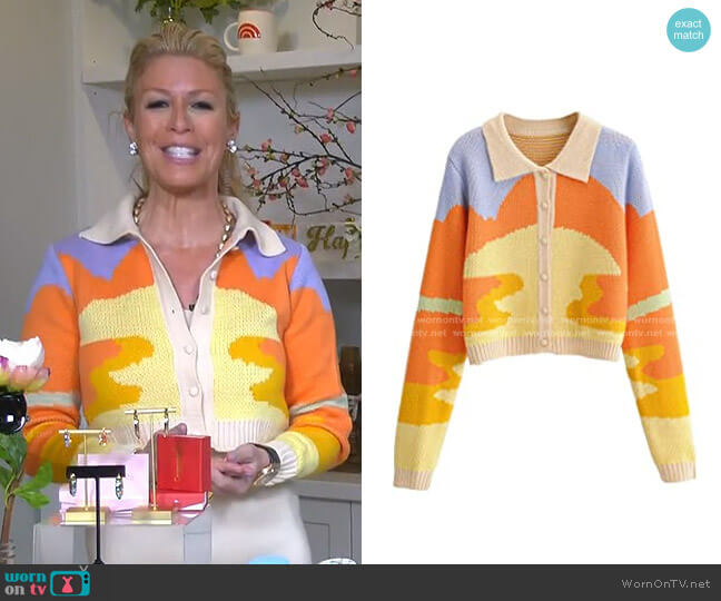 GuliriFei Y2K Button Down Casual Knit Sweaters worn by Jill Martin on Today