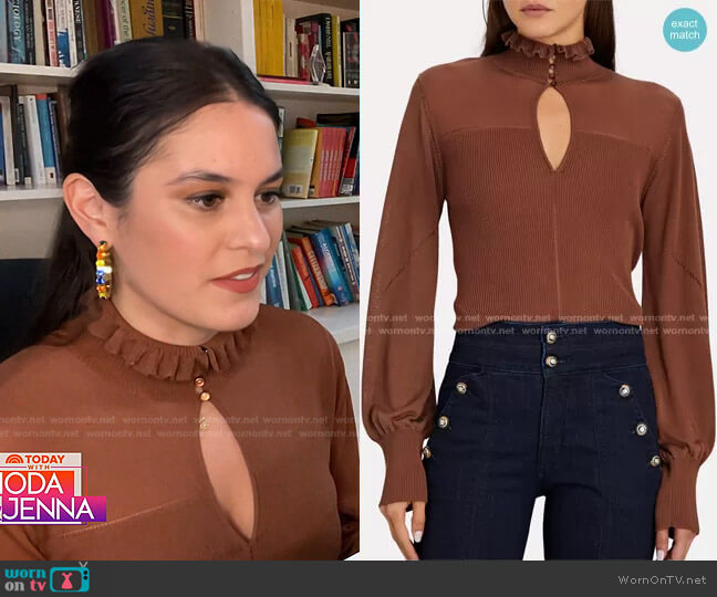 Nicholas Zoya Keyhole Knit Top worn by Donna Farizan on Today
