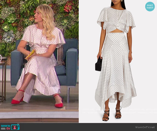 Acler Palmera Polka Dot Crop Top worn by Amanda Kloots on The Talk