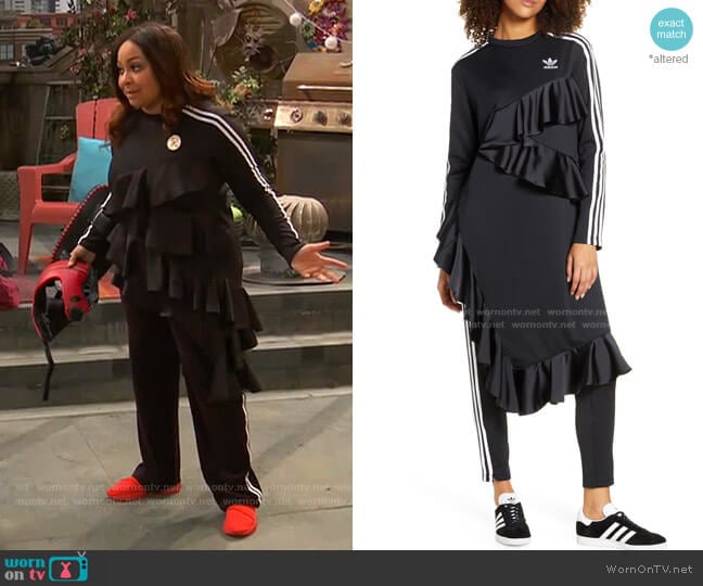 Adidas Asymmetrical Ruffles Long Sleeve Dress worn by Raven Baxter (Raven-Symoné) on Ravens Home