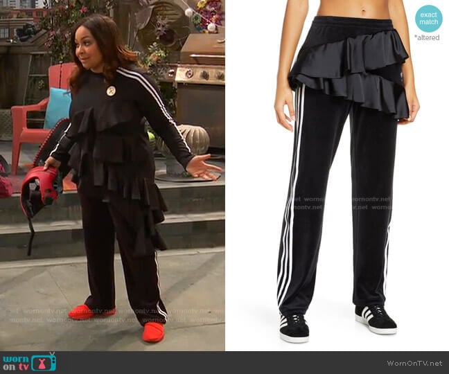 Adidas Ruffle Track Pants worn by Raven Baxter (Raven-Symoné) on Ravens Home