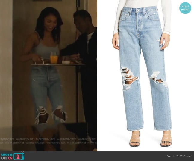Agolde 90s Ripped Loose Fit Jeans worn by Layla Keating (Greta Onieogou) on All American