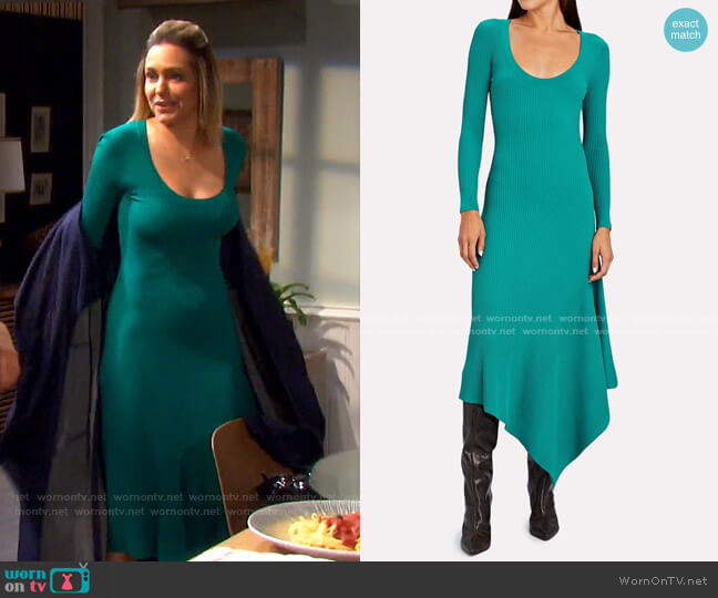A.L.C. Olivia Scoopneck Knit Midi Dress worn by Nicole Walker (Arianne Zucker) on Days of our Lives