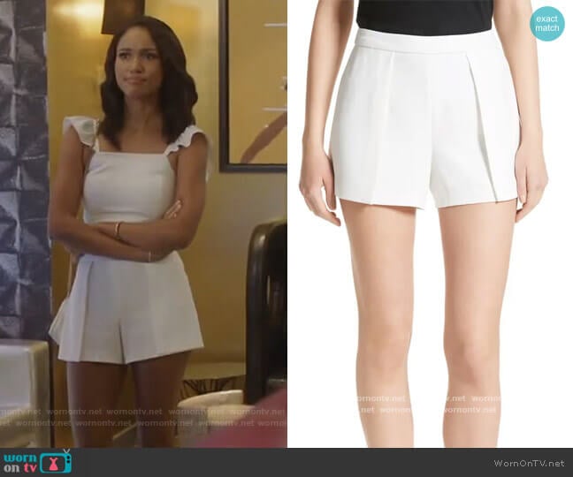 Alice + Olivia Larissa Pleat Front Shorts worn by Layla Keating (Greta Onieogou) on All American