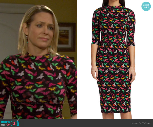 Alice + Olivia Delora Knit Bodycon Dress worn by Nicole Walker (Arianne Zucker) on Days of our Lives