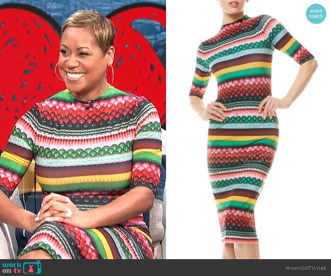 Alcie + Olivia Delora Boho Geo Print Dress worn by Monique Kelley on E! News