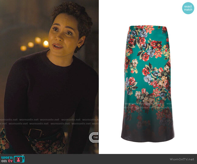 Alice + Olivia Maeve Floral Skirt worn by Macy Vaughn (Madeleine Mantock) on Charmed