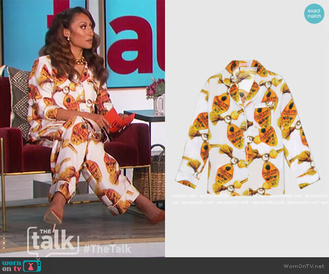 Aliette Chateau Silk Blouse worn by Elaine Welteroth on The Talk